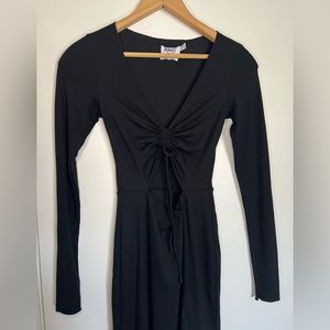 Princess Polly Black Pinch Me Long Sleeve Cinch Dress size 2
